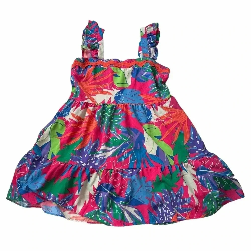 Umgee Colorful Floral Midi Dress Size Large